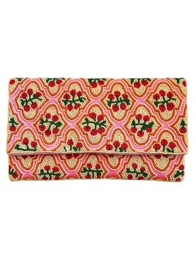 Tomato Crossbody Clutch Bag, Tomatoes Beaded Bag Lily Posh